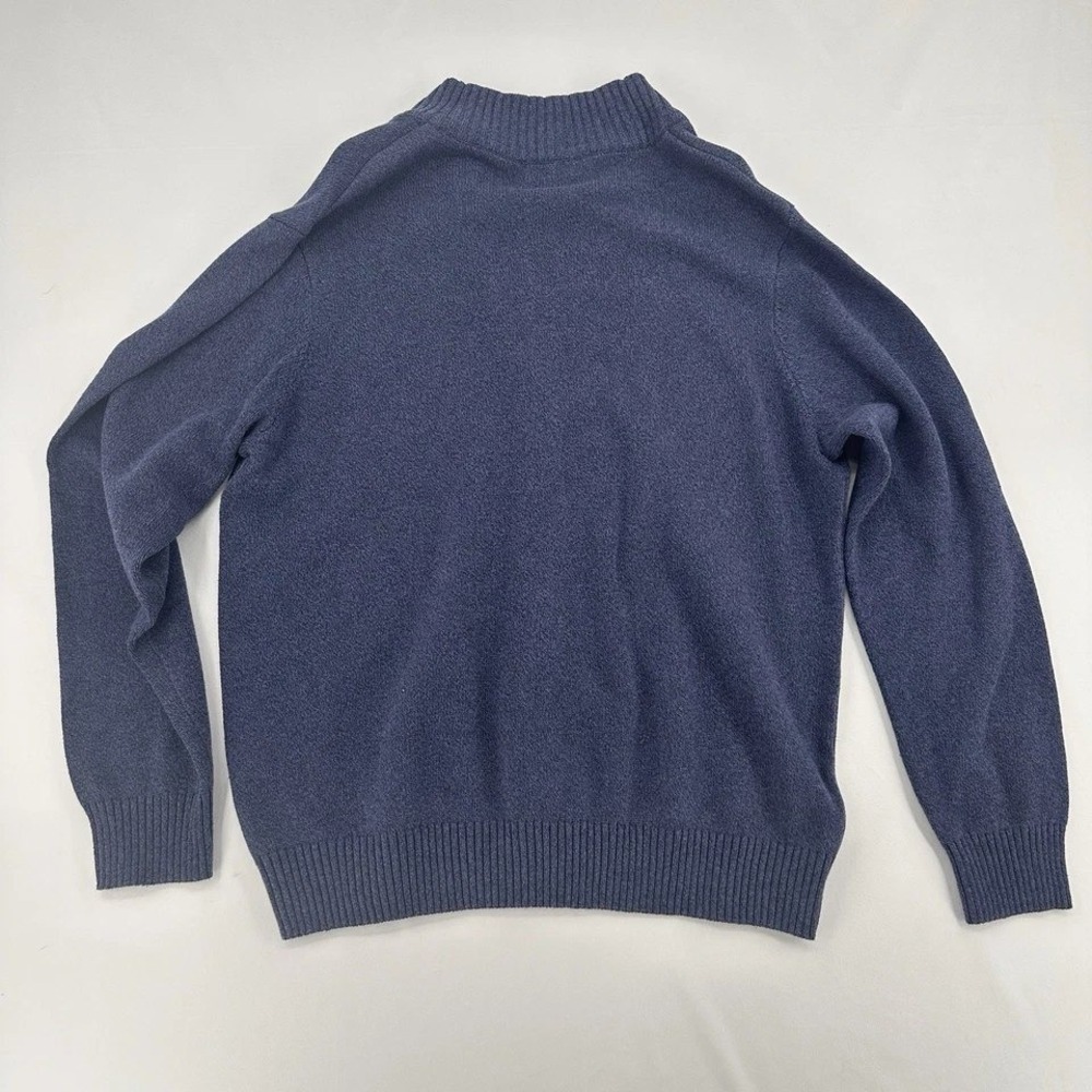 Dockers Men's XL Blue 100% Cotton Full Zip Sweater Cardigan Mock Neck Coastal - Picture 5 of 9